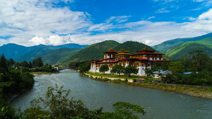 Fototapeta na wymiar Punakha Dzong Monastery Punakha