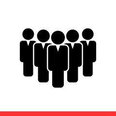 People vector icon, group team symbol. Simple, flat design for web or mobile app