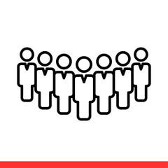 People vector icon, group team symbol. Simple, flat design for web or mobile app