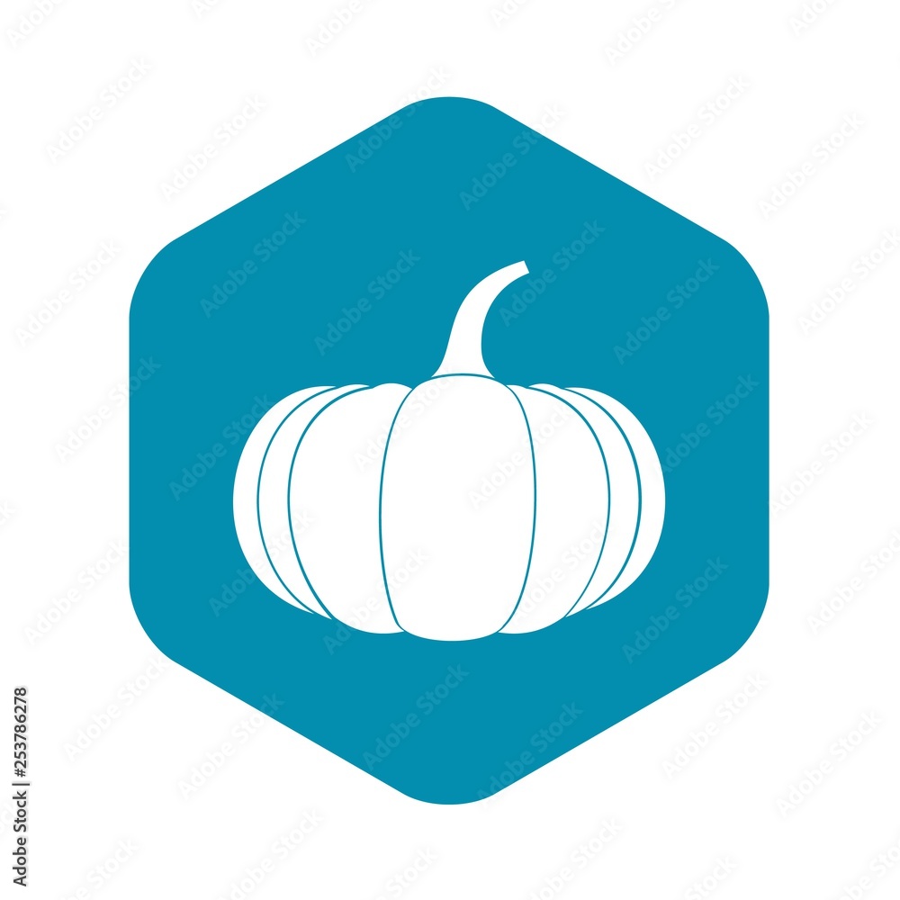 Poster ripe pumpkin icon in simple style isolated on white background - Posters