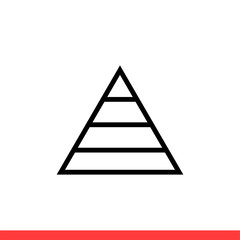 Pyramid vector icon, triangle symbol. Simple, flat design for web or mobile app