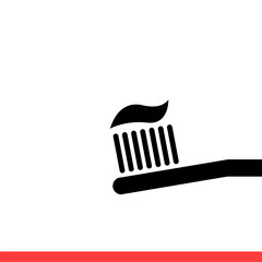 Toothpaste vector icon, dental symbol. Simple, flat design for web or mobile app