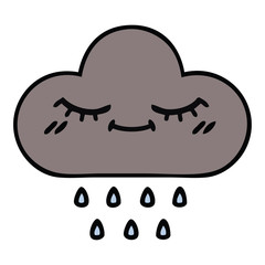 cute cartoon storm rain cloud