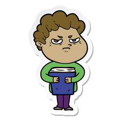 sticker of a cartoon angry man