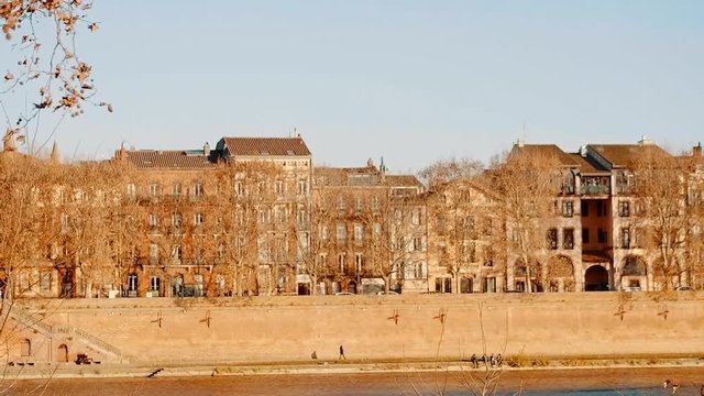 toulouse capitole autumn golden leaves trees square