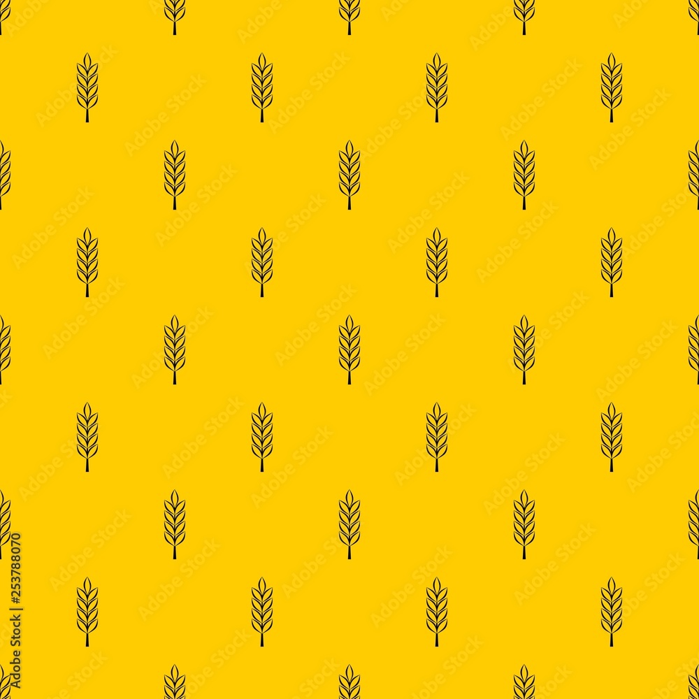 Poster wheat spike pattern seamless vector repeat geometric yellow for any design