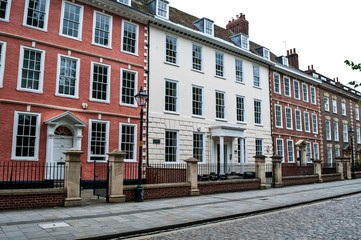 Houses on the south side of Queen Square, Bristol, UK