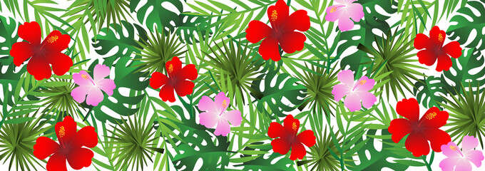 paper art with seamless of tropical and summer pattern background vintage design vector