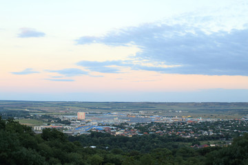 Obraz premium View of Goryachevodsk village from observation deck near Proval Lake. Pyatigorsk, Russia