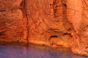 Underground Proval Lake with hydrogen sulfide water inside of Mashuk Mountain. Pyatigorsk, Russia
