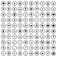 100 South America icons set in simple style for any design vector illustration