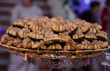 Moroccan biscuits are served with tea. Moroccan biscuits are offered at the wedding and Eid al-Fitr. cookies morocco