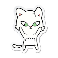 sticker of a cute cartoon cat