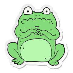 sticker of a cartoon funny frog