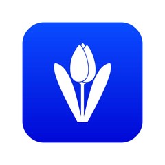 Tulip icon digital blue for any design isolated on white vector illustration