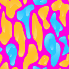 Vector seamless pattern decorated with fluid liquid shapes. Modern abstract background with grain texture.