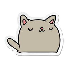 sticker cartoon of cute kawaii cat