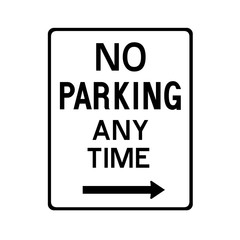 No parking anytime sign icon