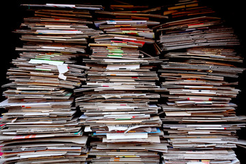 stacked recycled paper