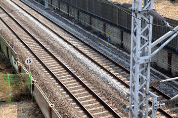 a straight train track © keun-hyung