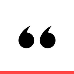 Quote vector icon, text symbol. Simple, flat design for web or mobile app