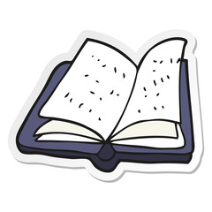 sticker of a cartoon book