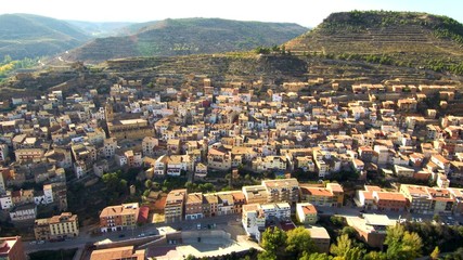 Fototapeta premium Valencia. Village of Ademuz. Spain. Aerial view by Drone
