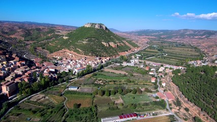 Fototapeta na wymiar Valencia. Village of Ademuz. Spain. Aerial view by Drone