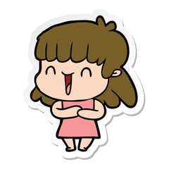 sticker of a cartoon woman