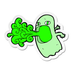 sticker of a funny cartoon ghost