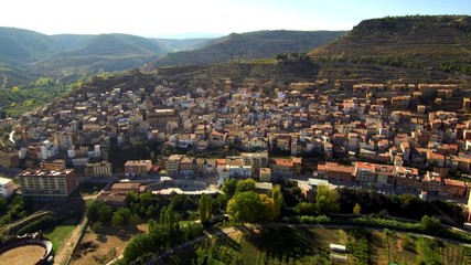 Fototapeta na wymiar Valencia. Village of Ademuz. Spain. Aerial view by Drone