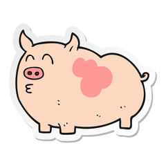 sticker of a cartoon pig