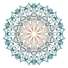 Ornamental Round Lace. Sacred Oriental Mandala. Color Floral Ornament. Modern Decorative Vector Illustration. Pastel color