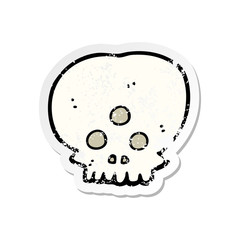 retro distressed sticker of a cartoon mystic skull