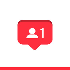 Follow isometric vector icon, friend emotion social media symbol. Simple, flat design for web or mobile app