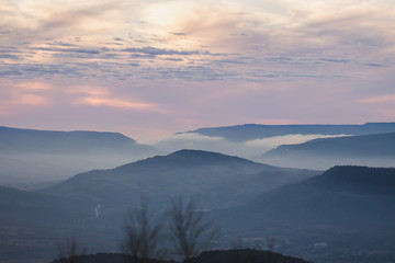 sunset in the mountains