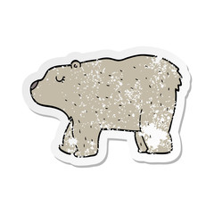 distressed sticker of a cartoon bear