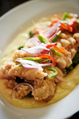 Asian fried chicken with sauce