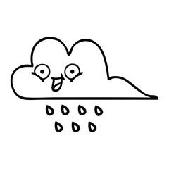 line drawing cartoon rain cloud