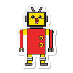 sticker of a cute cartoon robot