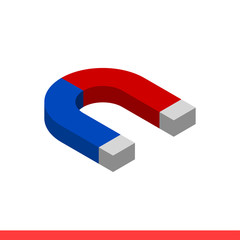 Magnet isometric vector icon, attract symbol. Simple, flat design for web or mobile app