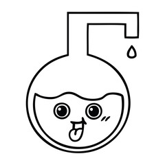 line drawing cartoon science experiment