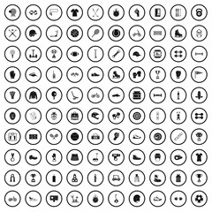 100 sports exhibition icons set in simple style for any design vector illustration