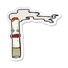 sticker of a cartoon cigarette character