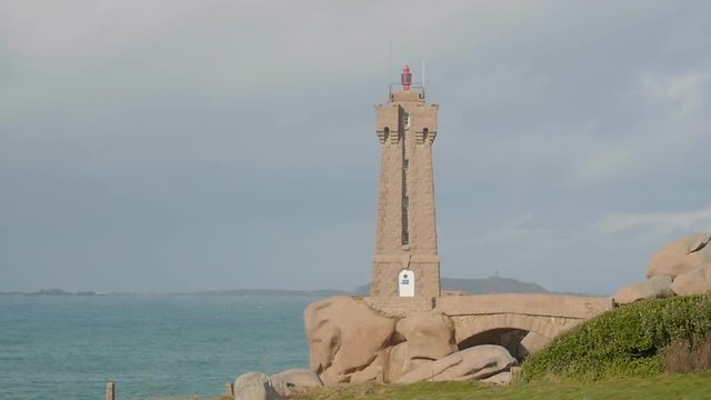 perros guirec, brittany, france, bretagne, monument, calvary, coast, coastal, atlantic, landmark, historic, heritage, travel, tourism, europe, stone, outdoor, sky, nature, beautiful, cinematic, slow m