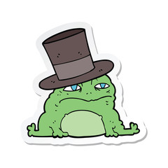 sticker of a cartoon rich toad