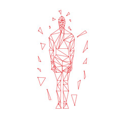 Man consisting of triangles vector graphics