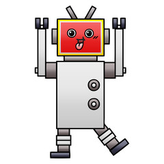 gradient shaded cartoon robot