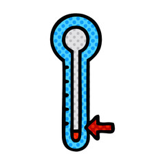 comic book style cartoon glass thermometer
