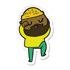 Fototapeta premium sticker of a cartoon man with beard